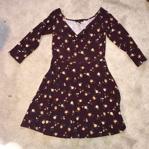 Fit and flare floral print dress